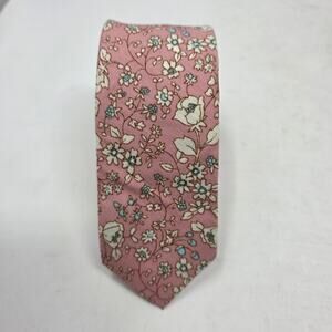 TIES by TIES.com Men's 100% Cotton Neck Tie Pink Floral $70